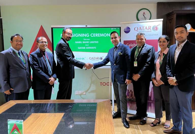 कार्ड प्रयोगकर्तालाई विशेष सुविधा प्रदान गर्न नबिल बैंक र कतार एयरवेबिच  सम्झौता