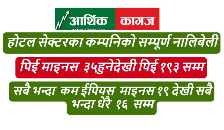 होटल सेक्टरका कम्पनिको सम्पूर्ण नालिबेली , हेर्नुस् कुन कम्पनी कस्तो?