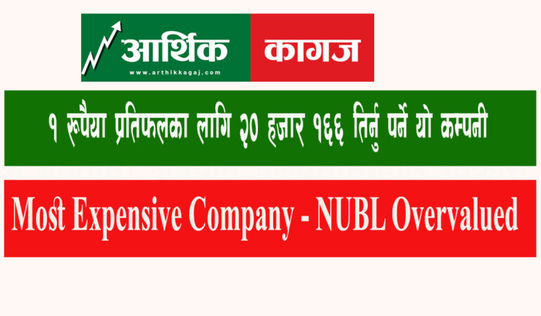 यो कम्पनी जसको १ रुपैया आम्दानी खान तपाईं २० हजार १६६ तिर्दै हुनुन्छ ?