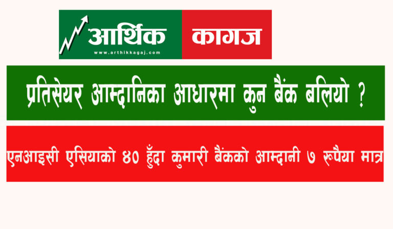 प्रतिसेयर आम्दानिका आधारमा कुन बैंक बलियो ! एनआइसी एसियाको ४० रुपैया हुँदा अरुको कती ?