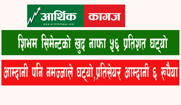 शिभम सिमेन्टको खुद नाफा ५६ प्रतिशत घट्यो ,आम्दानी पनि नमज्जाले घट्यो