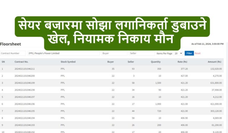 सोझा लगानिकर्ता डुबाउने खेल, बजारमा खेलाडिको खुलेआम चलखेल